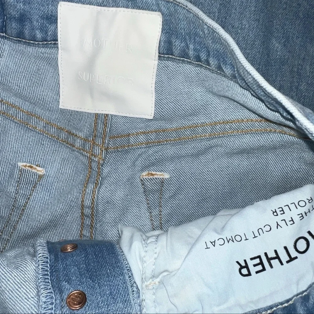 MOTHER Light Wash Wide Leg Flare Jeans - Picture 9 of 14